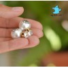 Серьги жемчужные " Dior". Цвет белый, стразы. Sale